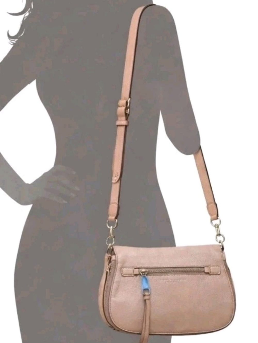 Marc Jacobs Empire City Leather Crosbody Saddle Bag In Blush NWOT